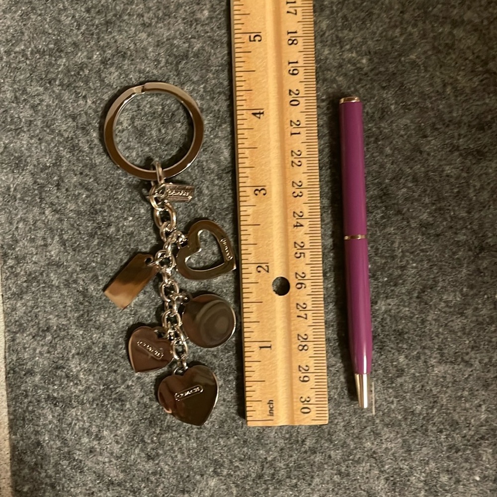 Coach Purple Heart Charm Keychain w/ Ink Pen - Picture 4 of 4